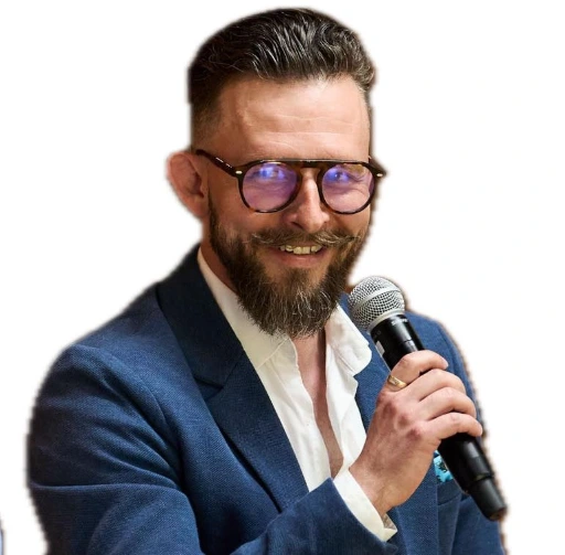 Ekspert finansowy Nomos Finance podczas prezentacji dla przedsiębiorców